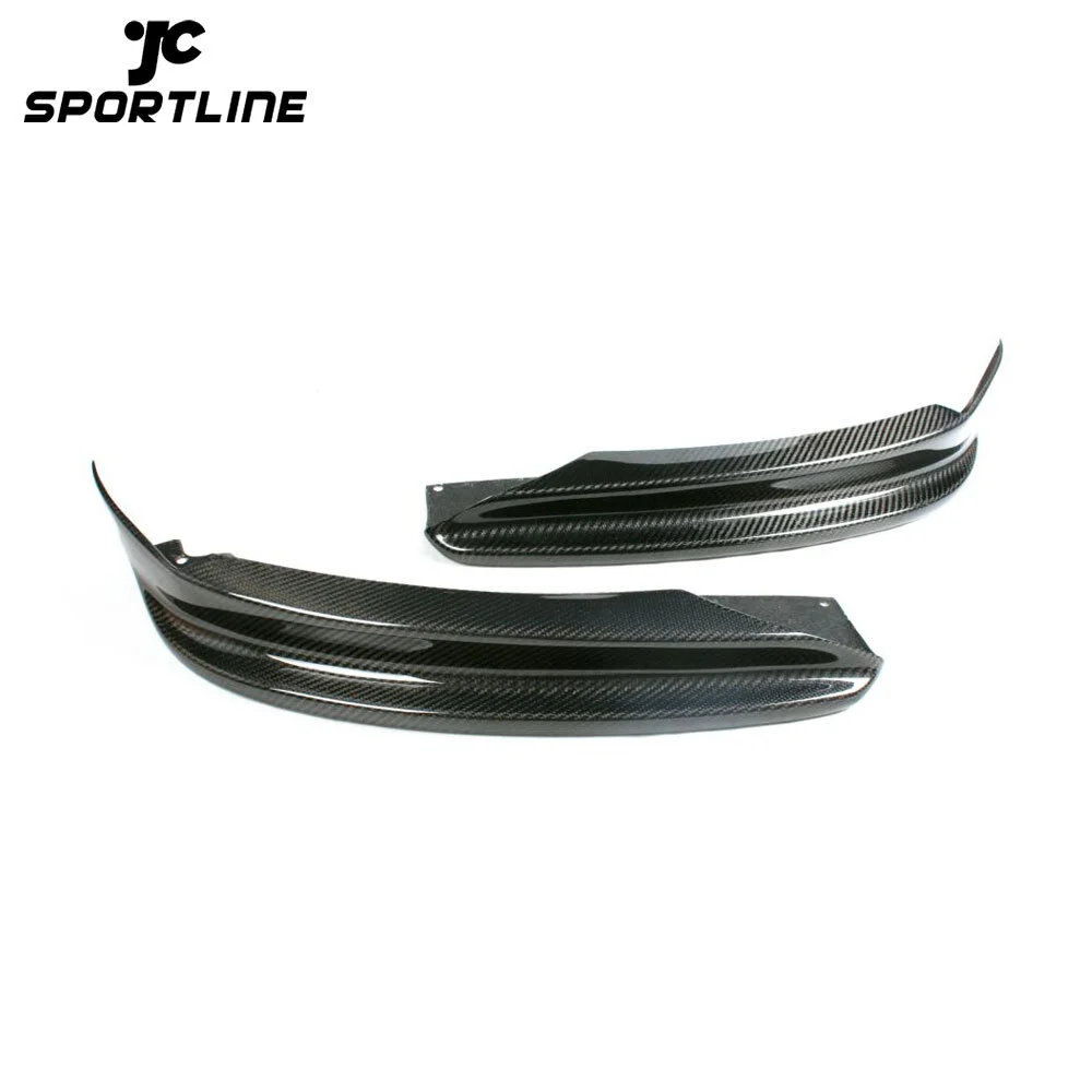 JC-BME900557 For BMW 3 Series E90 LCI M Sport Sedan 4-Door 2009 - 2011 Front Bumper Splitters Lip Carbon Fiber Winglets Cupwings 1
