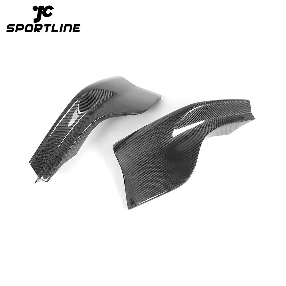 JC-BME600544-1 Car Front Bumper Lip Spoiler Splitters Cupwings for BMW E60 M Tech M Sport 2006 - 2010 Winglets Cupwings Carbon Fiber 1