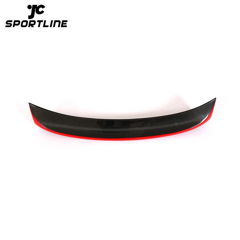 JC-BME460231-RED Carbon Fiber Trunk Spoiler for BMW E46 Base Coupe 2-Door 1998-2005 Rear Wing Spoiler Trunk Protector Cover 1