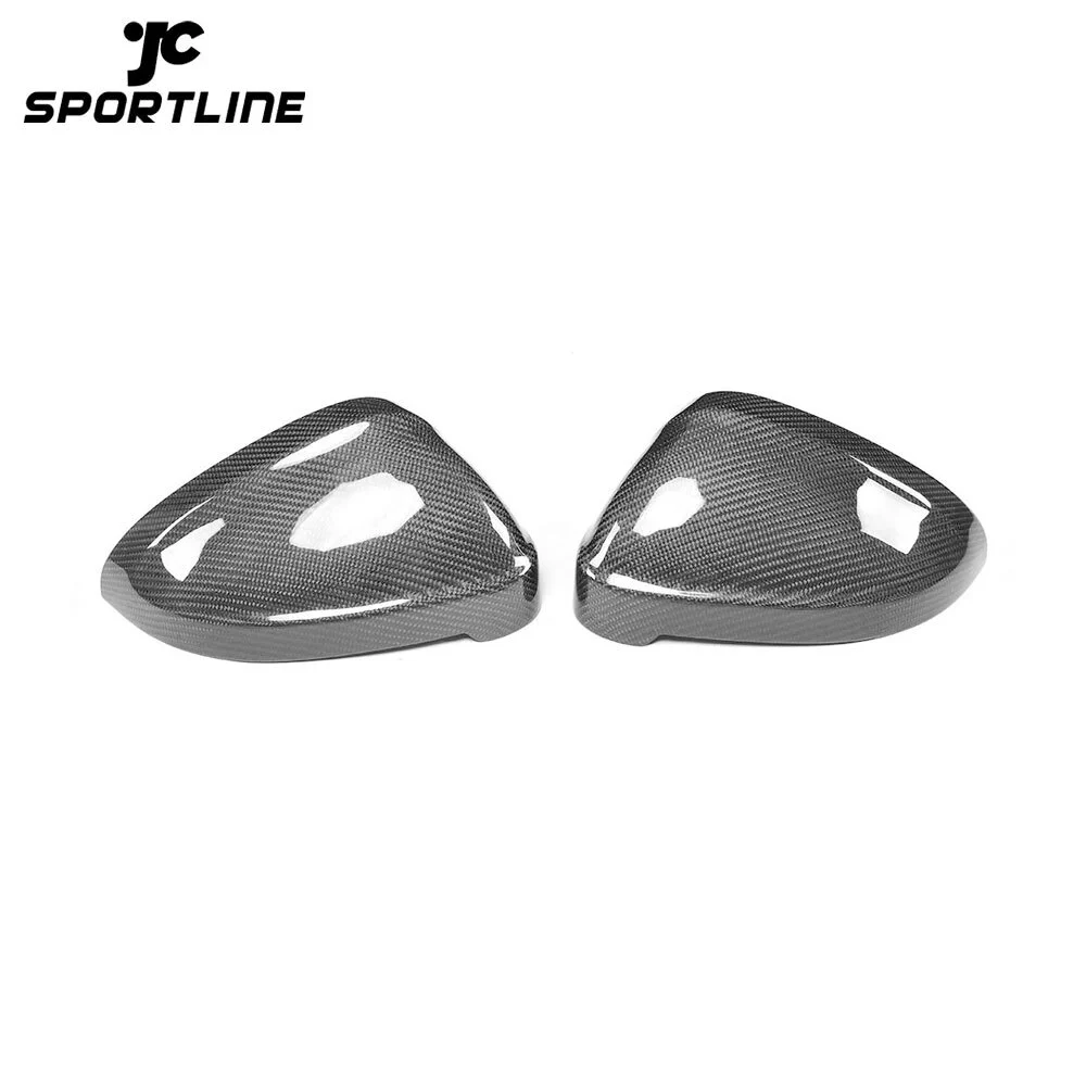 JC-BY027 Carbon Fiber Replacement Styling Racing Rearview Mirror Cap Covers Trim With Side Lane Assist Hole for Audi A4 B9 2017 1
