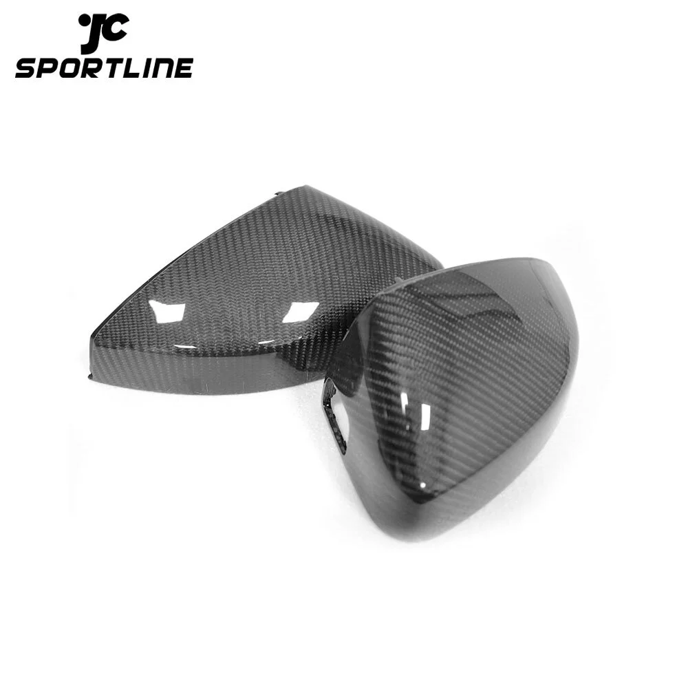 JC-XP1072-1 Pair Replacement A3 8V S3 RS3 Carbon Fiber Mirror Covers for Audi with Side Assistant hole 1