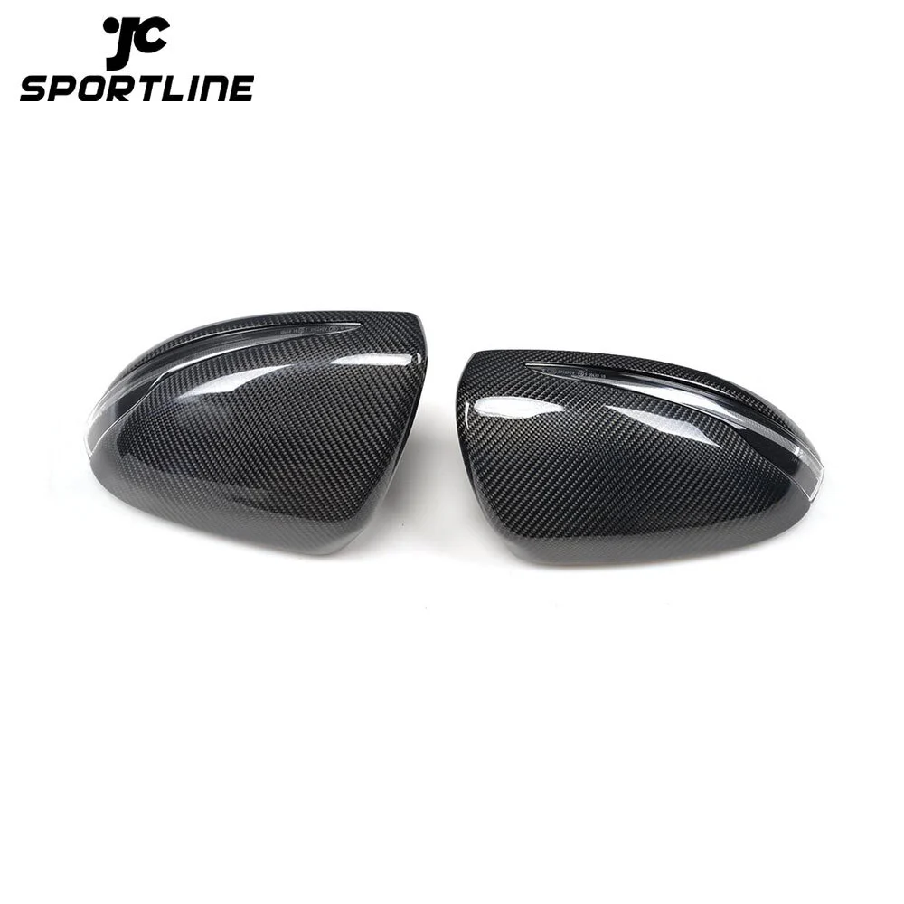 JC-XP1143 Carbon Fiber Replacement Style Side Rearview Mirror Caps Covers for Benz C-Class W205 S-Class W222 2014 2015 LHD 1