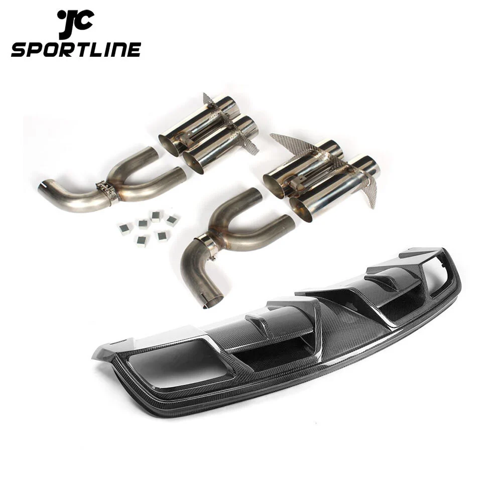 JC-XP308 JC-XP309 Carbon Fiber Rear Bumper Diffuser Lip for Mercedes-Benz CLA-Class C117 CLA250 CLA260 CLA45 AMG Sedan 2013 2014 Exhaust 1