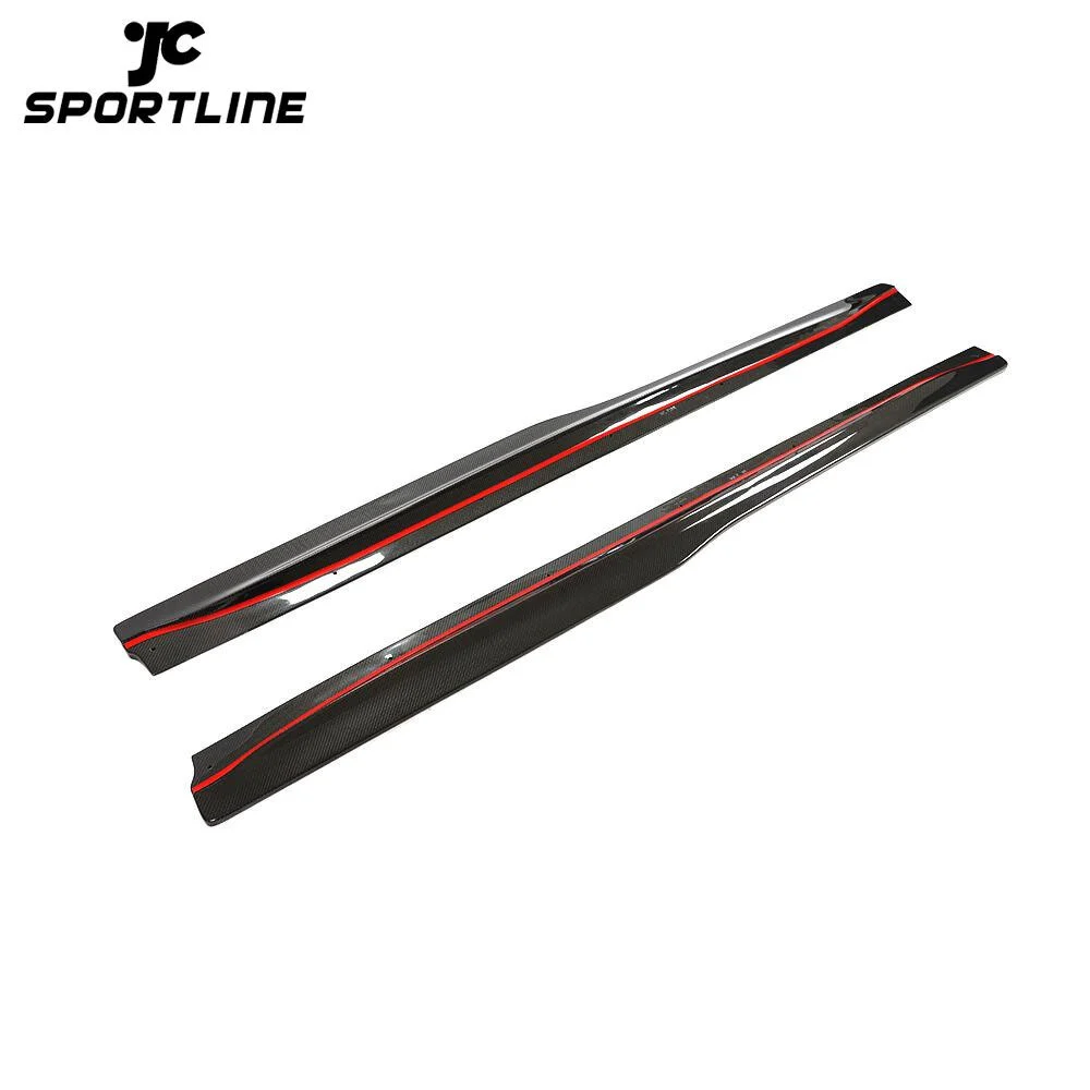 JC-HLY431 Full Carbon Fiber M3 M4 Side Skirts Extinsion for BMW F80 M3 Sedan F82 F83 M4 Coupe 2012-2017 1