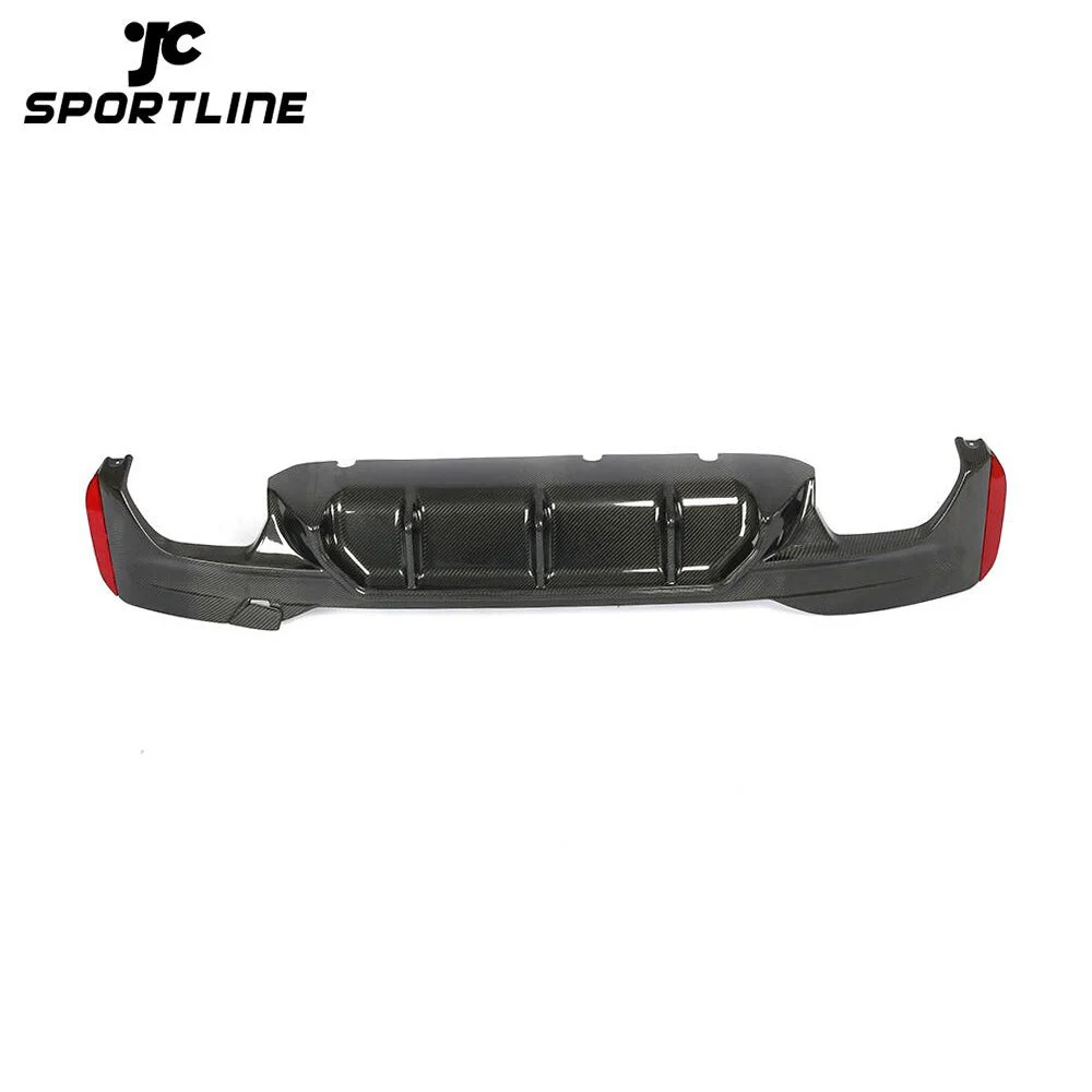 JC-HLY124-CF G30 M TECH Bumper Carbon Fibre Rear Diffuser with Tail Pipes for BMW G31 G38 520i 530i 540i M Sport 17-19 1