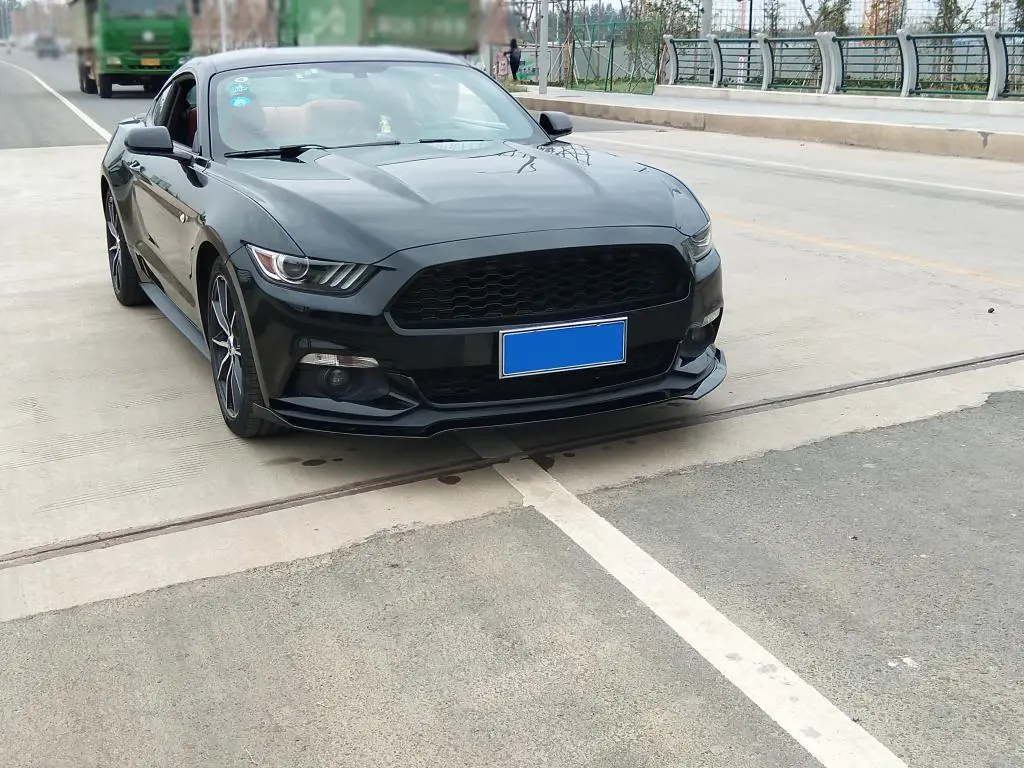 JC-ZYY141-2  Glossy Black FRP Front Spoiler Lip for Ford Mustang GT V6 V8 2-Door 15-17 1
