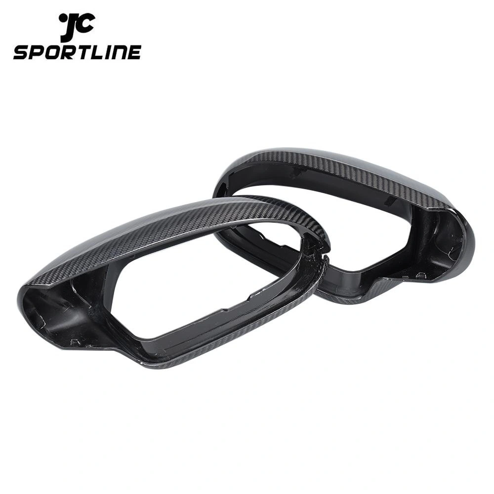 JC-XP1261  Carbon Fiber Replacement Style Car Side Mirror Cover Trim Caps Without Line Assist for Audi A6 S6 RS6 2013 - 2015 1