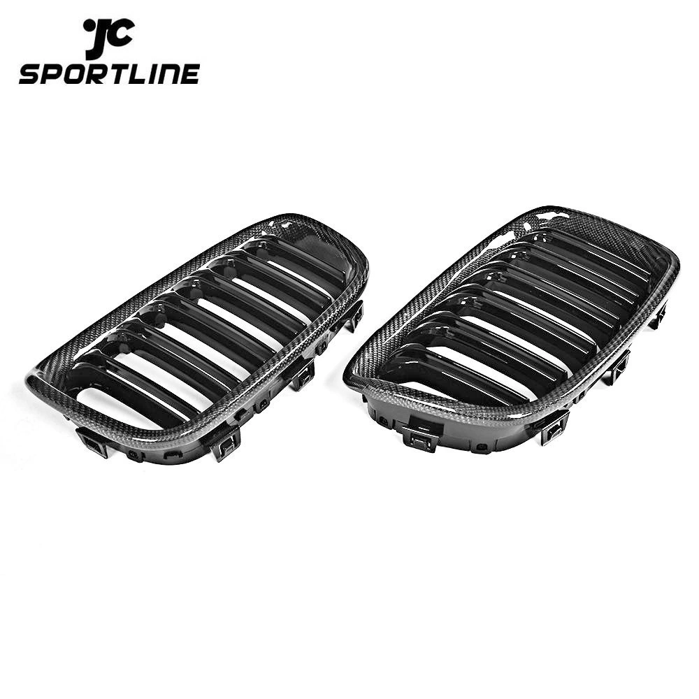 JC-XX04  F20 Carbon Fiber Dual Slats Kidney Grille for BMW 118i 120i 125i Hatchback 12-14 1