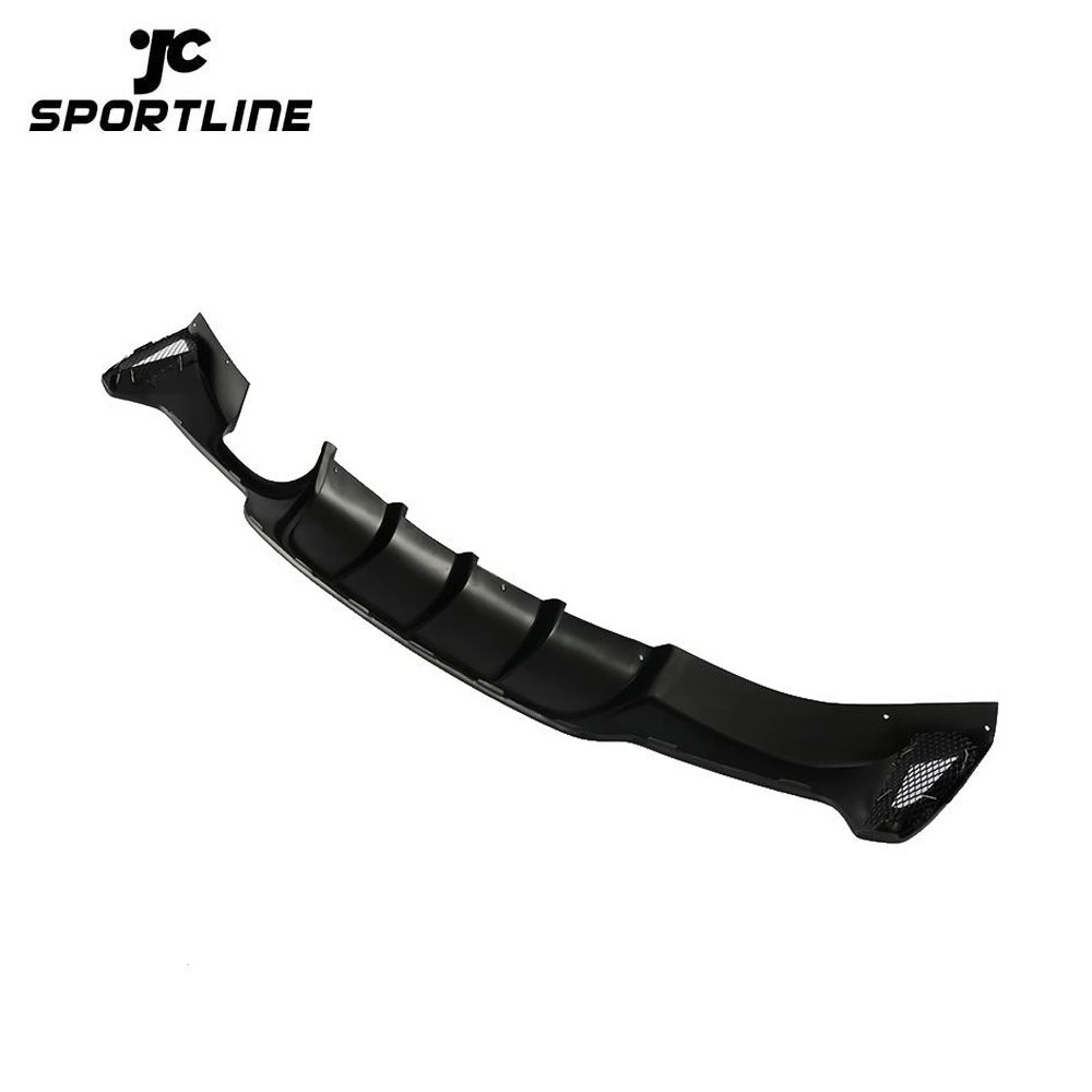 JC-XP825-3  Black FRP F32 Rear Bumper Lip Dual Pipe for BMW F33 F36 435i 440i M Sport 13-18 1
