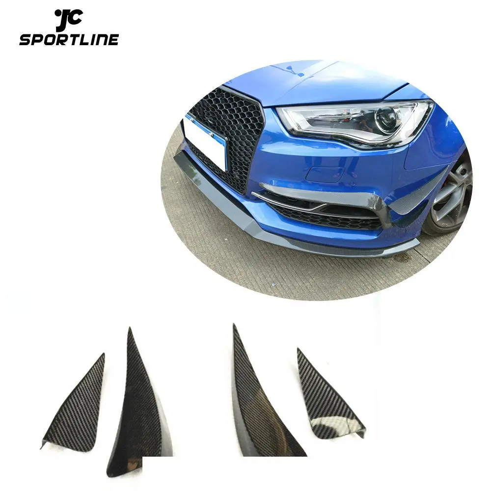 JC-WSM051  Carbon Fiber Front Bumper Fins for Audi A3 S-LINE S3 1