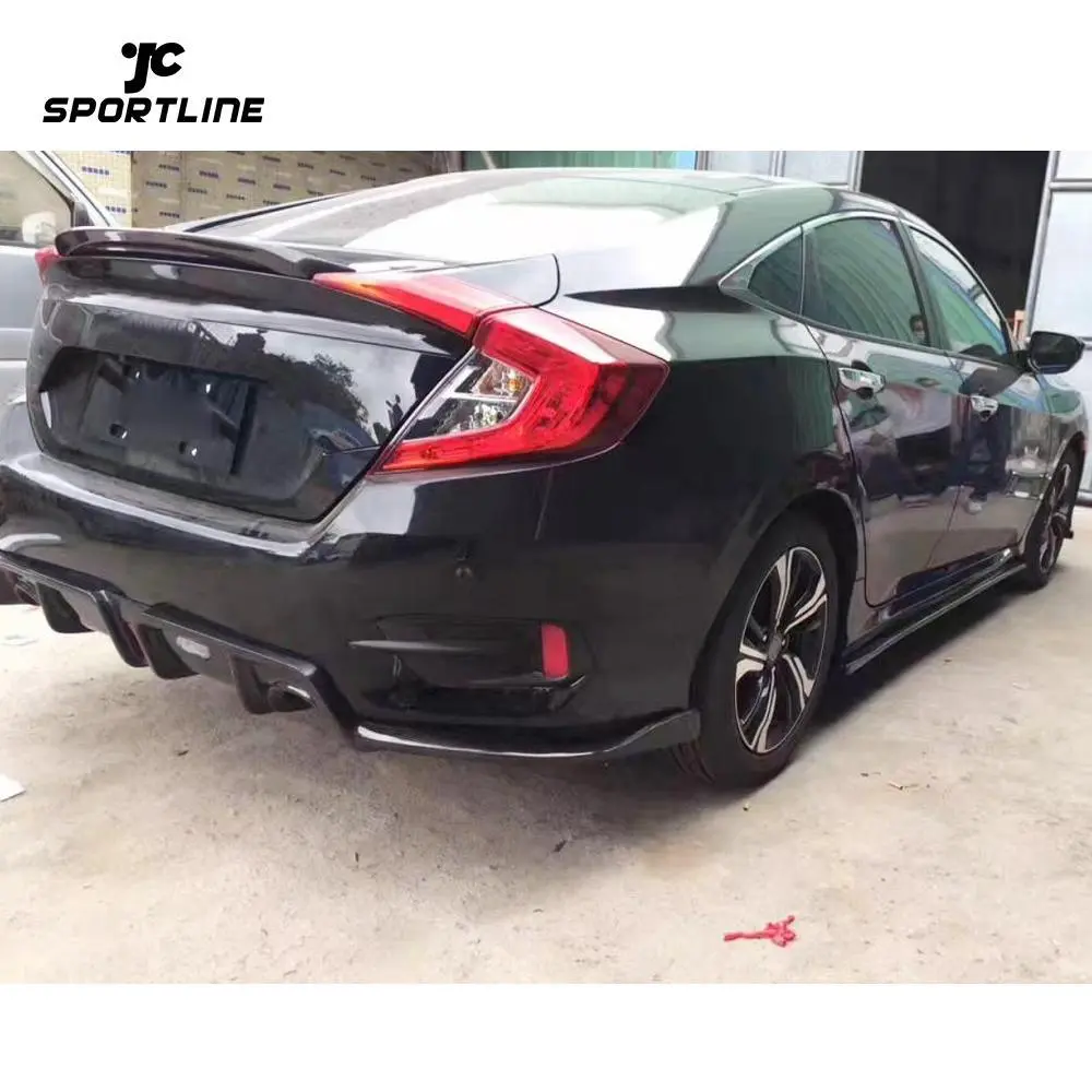 JC-WSM371  Carbon side skirts for Honda Civic 10th Sedan 4-Door 2016-2020 1