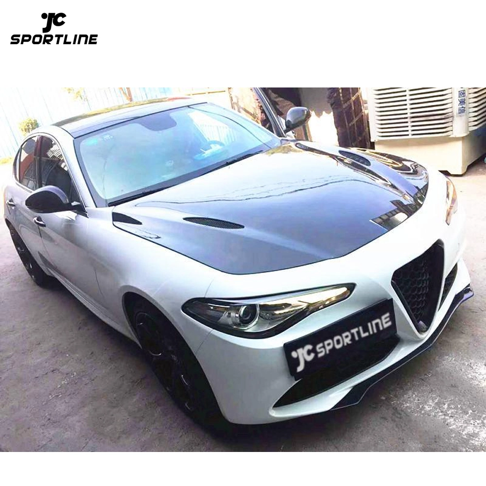 JC-WSM000 Carbon Fiber QV Car Engine Hood for Alfa Romeo Giulia Quadrifoglio Verde Sedan 4-Door 2017- 2020 1