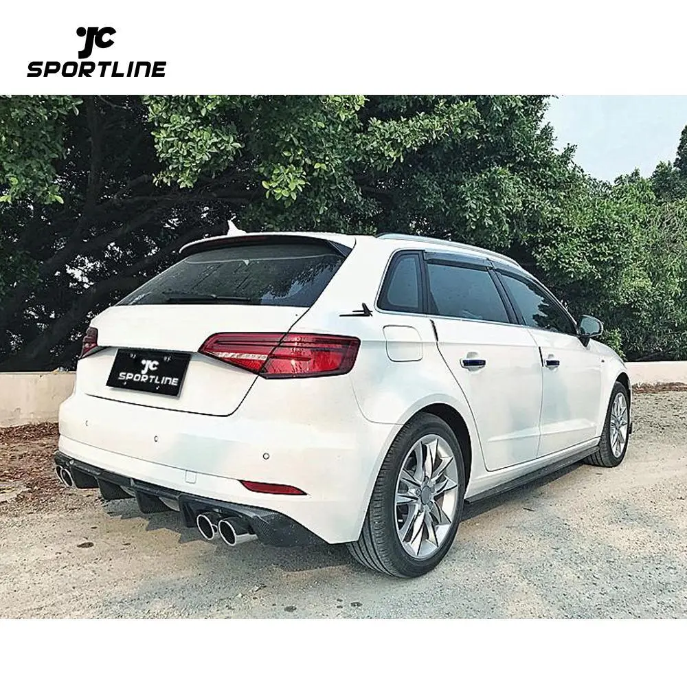 JC-WSM066  Fit for Audi A3 Hatchback 17-20 Side Skirts Extension Lip Body Kit Carbon Fiber 1