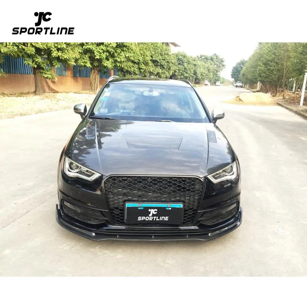 JC-WSM061 Carbon Fiber Front Bumper Lip Chin Fit for Audi A3 S Line Hatchback 2014-2015 1