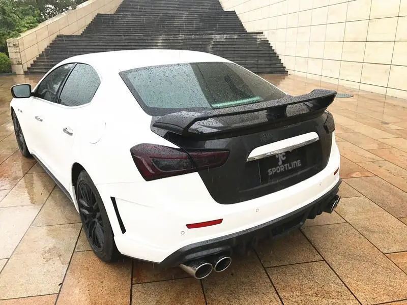 JC-WSM007  For Maserati Ghibli S Q4 Sedan 14-20 Carbon Fiber Rear Trunk Spoiler Boot Wing Lip 1