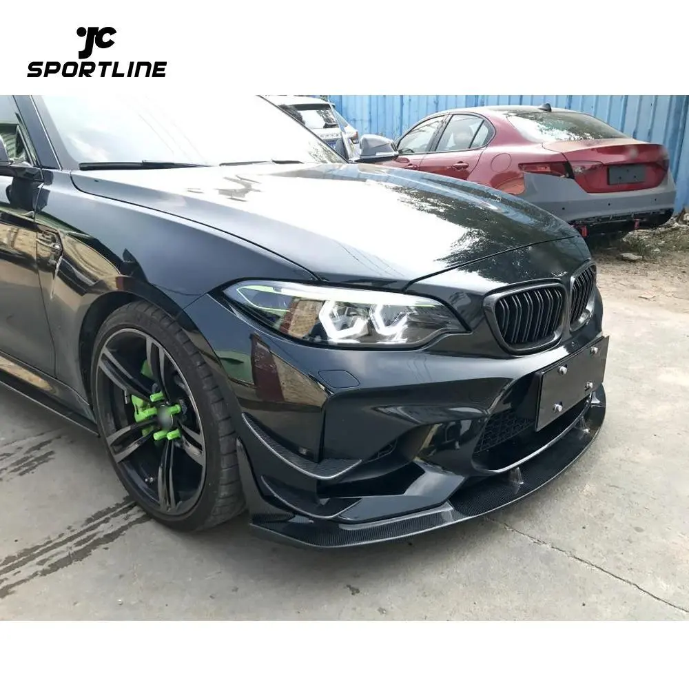 JC-WSM097 2PCS Carbon Fiber Front Bumper Splitters Apron Flap Fit For BMW M2 Coupe 16-18 1