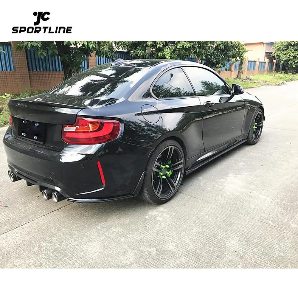 JC-WSM098 Fit For BMW M2 2016-2020 Rear Bumper Splitters Body kit Fins Carbon Fiber 2PCS 1