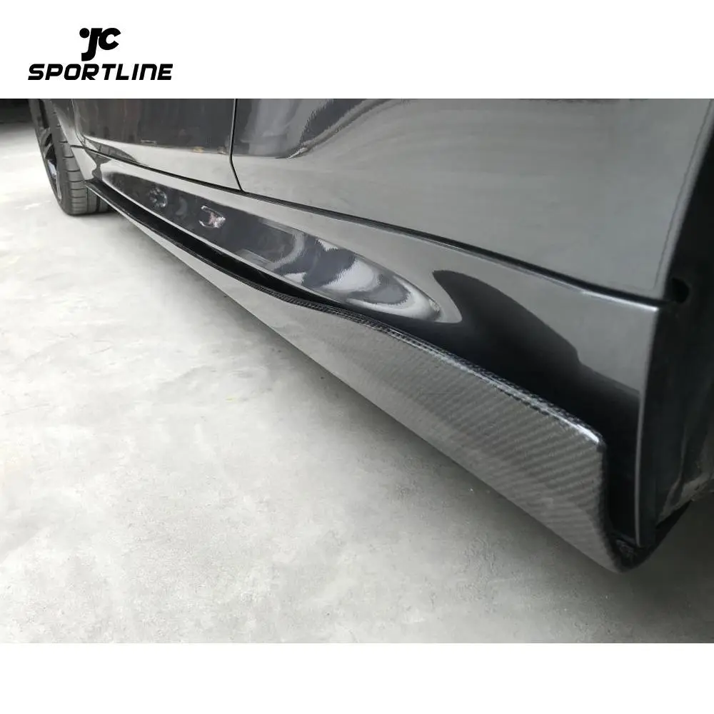 JC-WSM100 Carbon Fiber Side Skirts Extension Lip Spoiler Fit For BMW F82 F83 M4 2014-2019 1