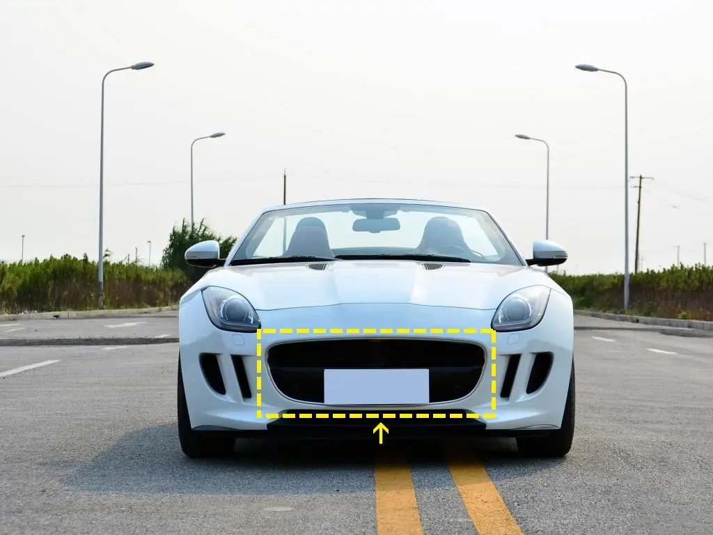 JC-SM024  For Jaguar F-type 2-Door 13-16 Carbon Fiber Front Grille Frame Bumper Grill Outline Trim Decoration Emblem 1