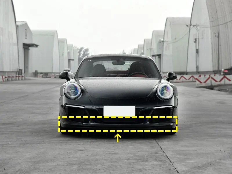 ML-YBX097  Carbon Fiber 991 Front Lip Diffuser for Porsche 911 991 Carrera 4 GTS 3.0T 2017-2019 1