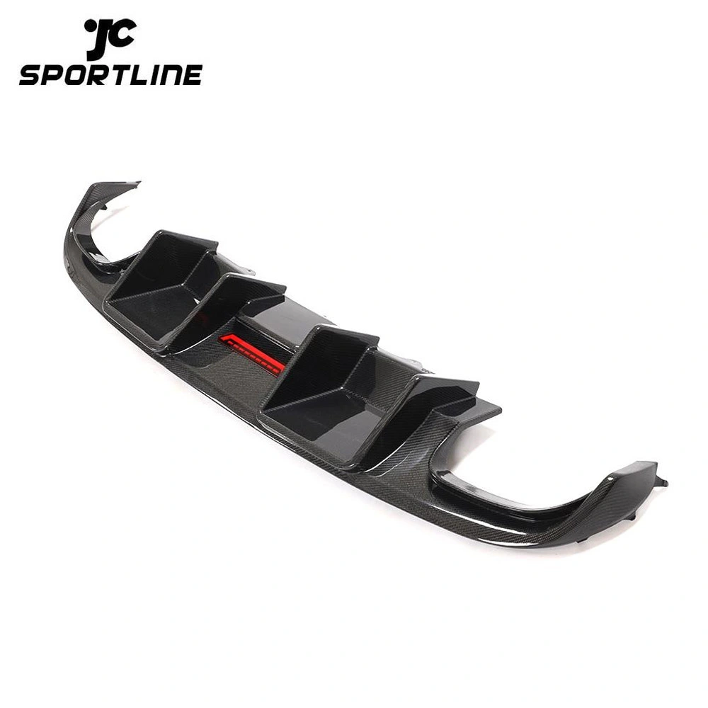 JC-HD320  Carbon Fiber Rear Bumper Diffuser with LED light for Audi A4 S4 Base Sedan 4-Door 2008-2012 1