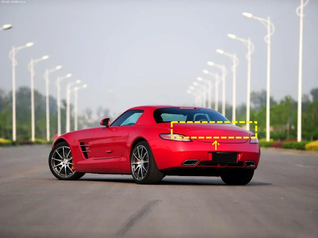 ML-YBX104  Carbon Rear Spoiler for Mercedes Benz SLS AMG C197 1