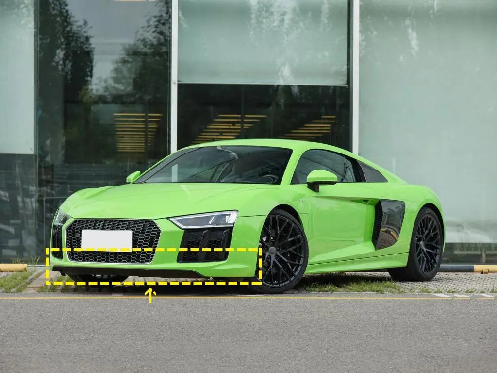 JC-ADR8QC02  For Audi R8 V10 Gen 2 2-Door 16-19 Carbon Fiber Front Bumper Lip Chin Spoiler 1