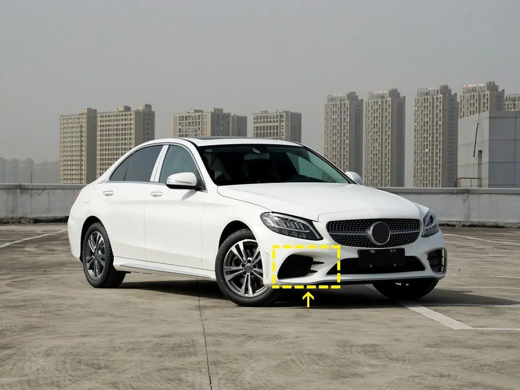 ML-YBX107  Carbon Fiber W205 C205 A205 Front Canards for Mercedes Benz C Class C200 C300 2D 4D 2019-2020 1