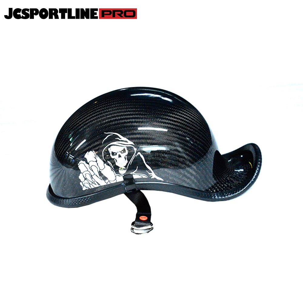 JC-YS001-BZS  JCSPORTLINE Carbon Fiber Half Helmet for Motorcycle, Moped, Scooter and More (Gloss Black Warrior） 1