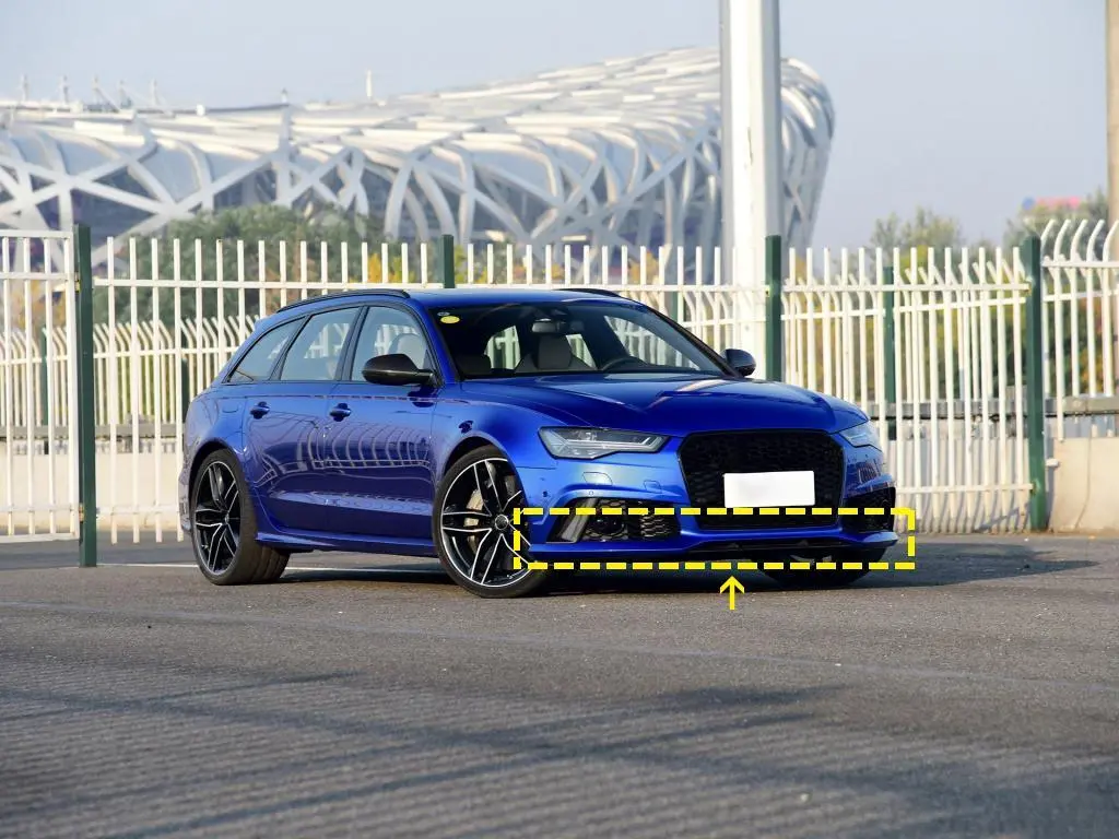 ML-HAX014  For Audi RS6 Avant 13-18 Carbon Fiber Front Bumper Lip Chin Spoiler 1