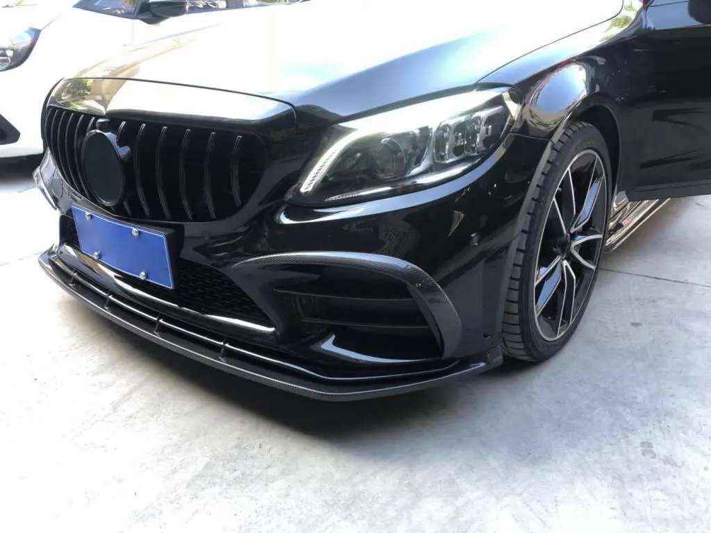 ML-ZDH236 Carbon Fiber W205 C Class Front Center Lip for Mercedes Benz C205 S205 A205 C43 AMG 2D 4D 2020-2021 1