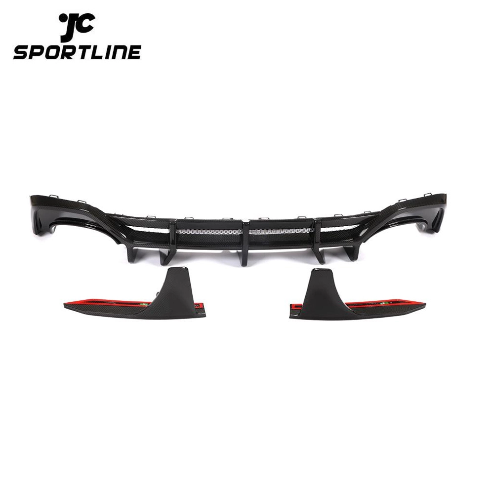 ED-PZJ9028 For Audi RS7 Sportback 2020UP Dry Carbon Fiber Rear Bumper Diffuser Lip with Splitters 1