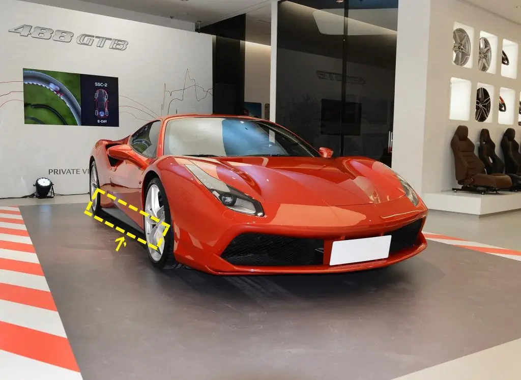 ML-LQ199-PRO For Ferrari 488 GTB Spider 2-Door 15-18 Dry Carbon Fiber Side Skirts Door Rocker Panels Extension Lip 1