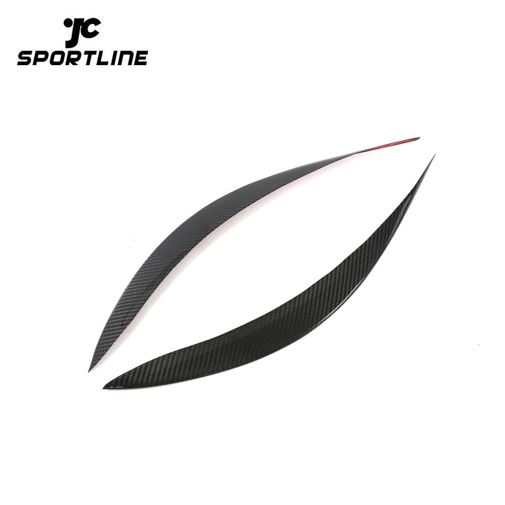 ML-PZJ057-PRO Pre-preg Dry Carbon Fiber Headlight Eyebrows Eyelids Covers for Infiniti Q60 2016-2022 1
