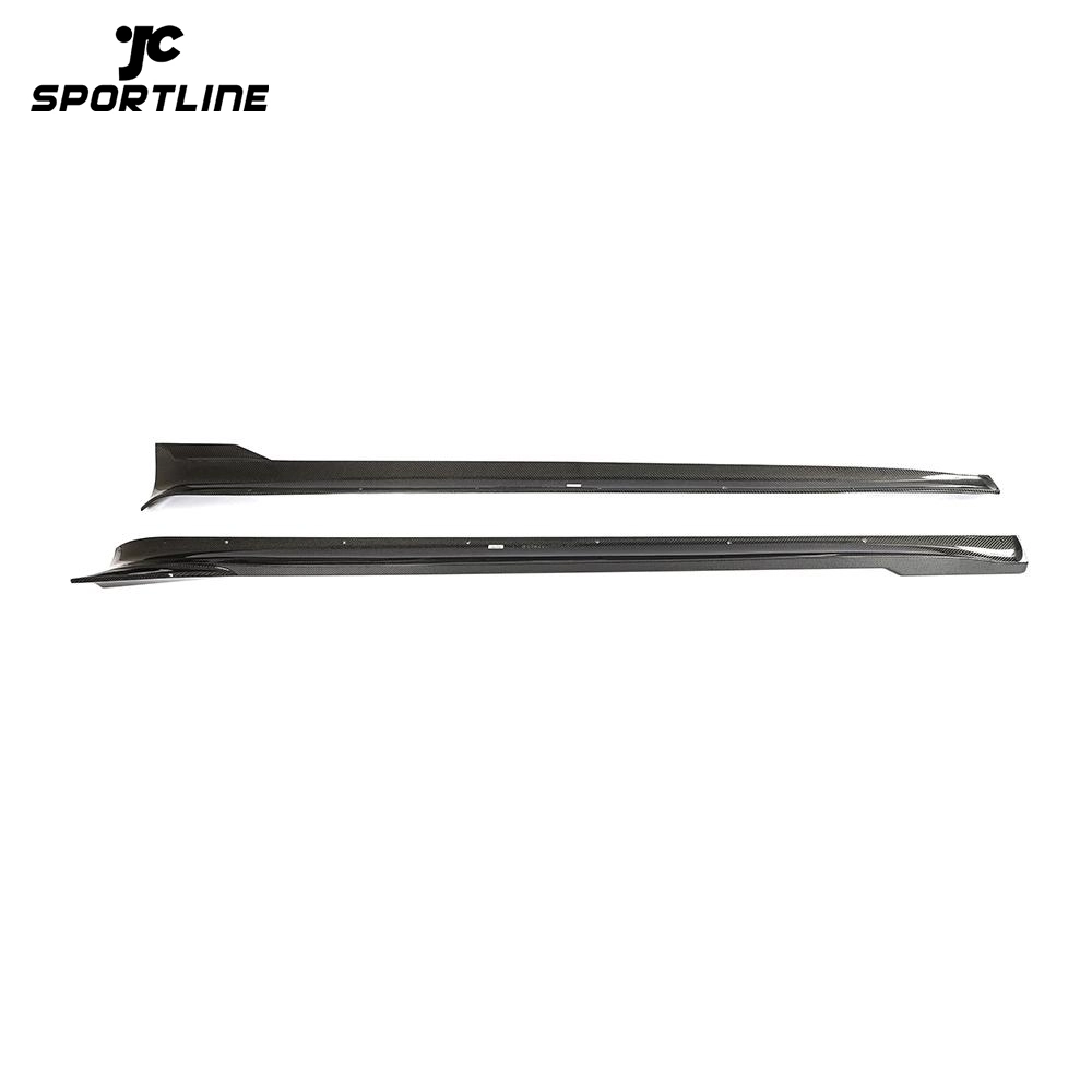 ML-HAX088 Carbon Fiber Side Skirts Extensions for Tesla Model S Plaid 2021-2023 1