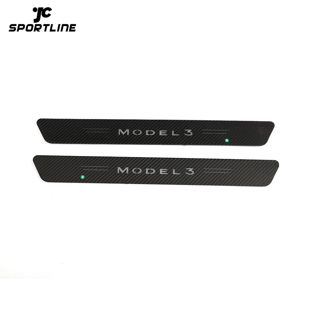 ML-LGP001 For Tesla Model 3 Car Inner and Exterior Door Sill Scuff Step Protector Cover Trim Prepreg Dry Real Carbon fiber 1