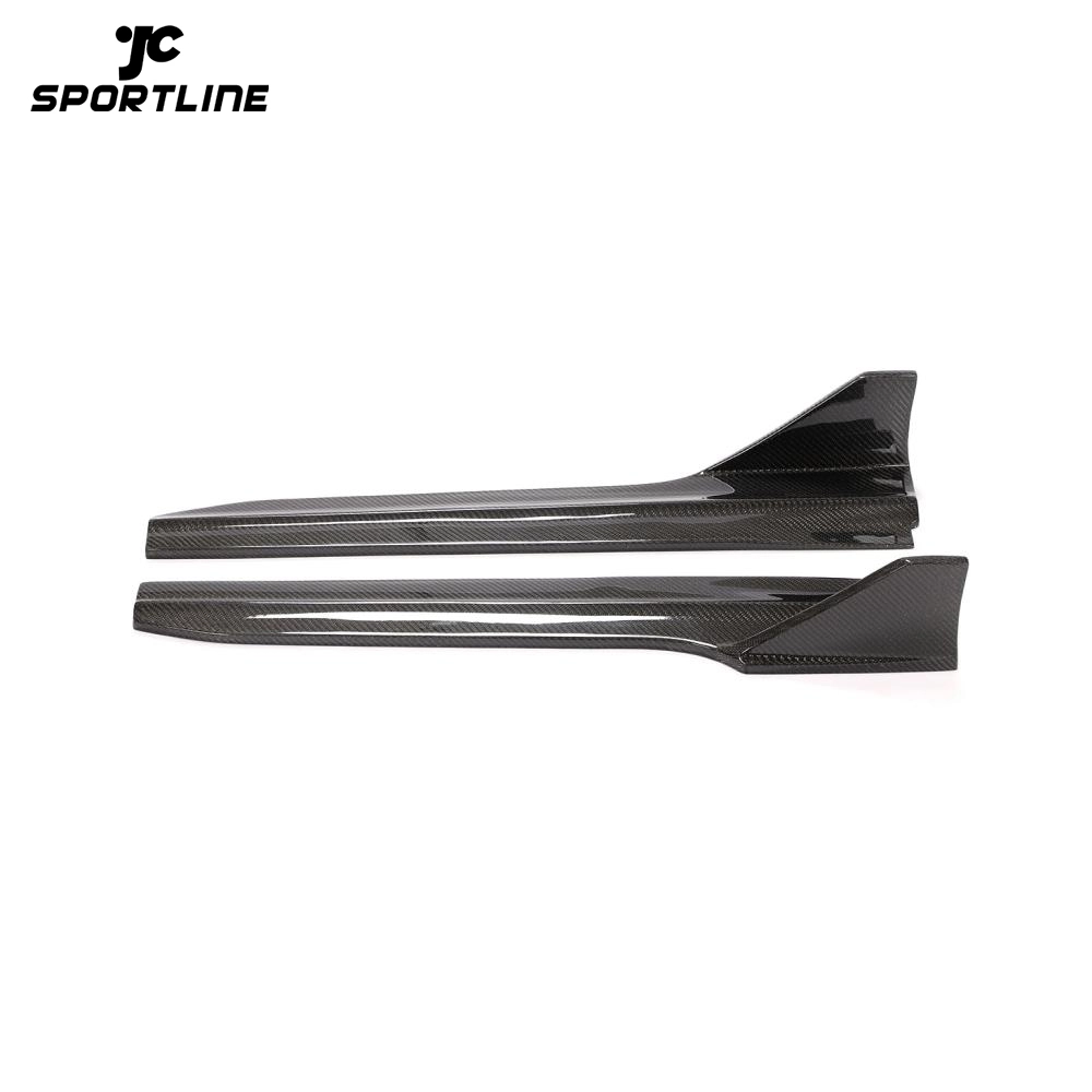 JC-BC103 Carbon Fiber Side Skirts Extension for Audi A4 S-LINE S4 Sedan 4-Door 2020-2021 1