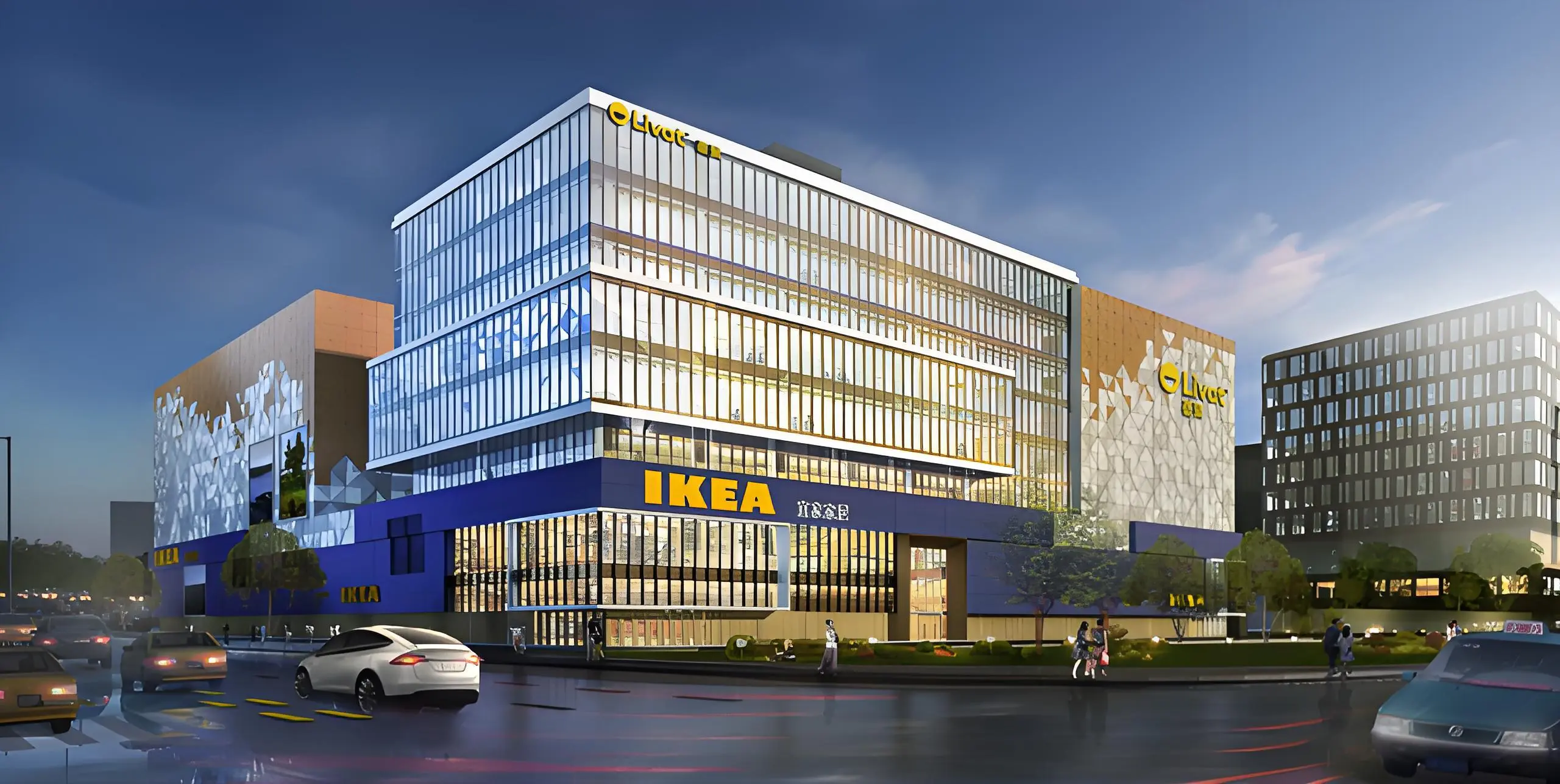 Prefabricated Steel Structure Building Showroom/Exhibition Hall/Shopping Mall/Stadium with Glass Curtain Wall 1