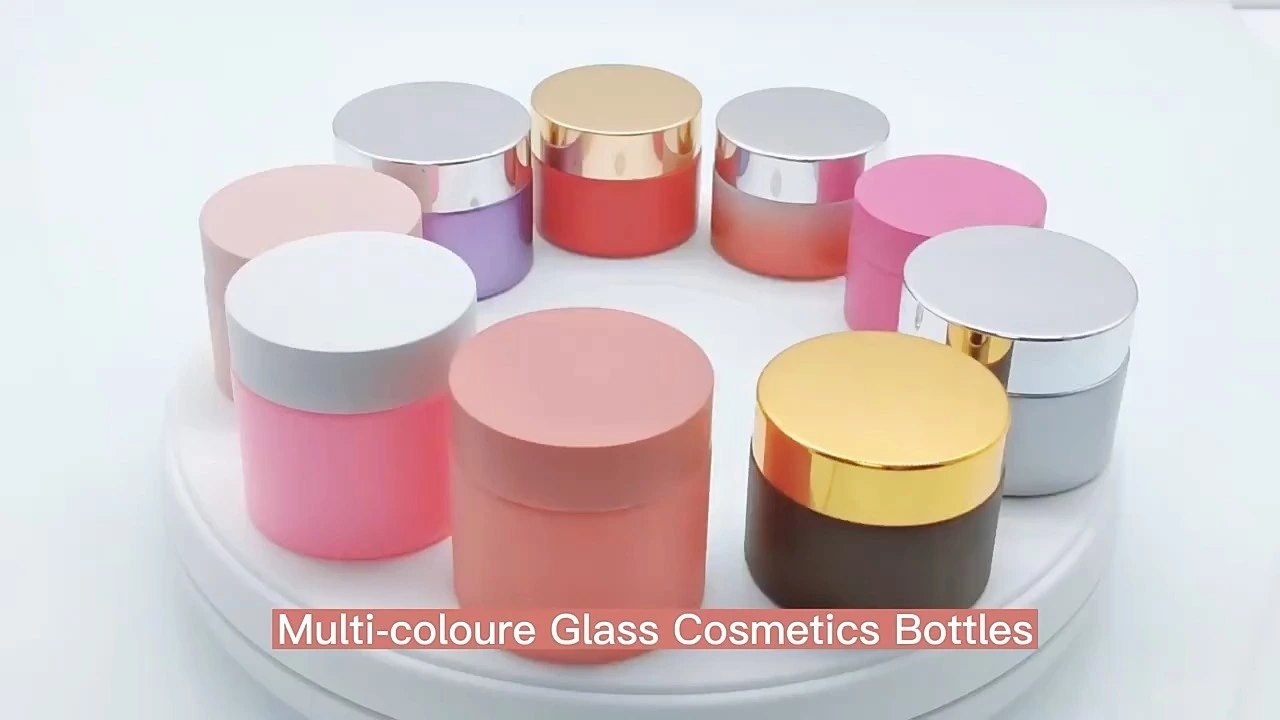Customized Luxury Round Skin Cream Cream Container Glass Cosmetic Jar 1