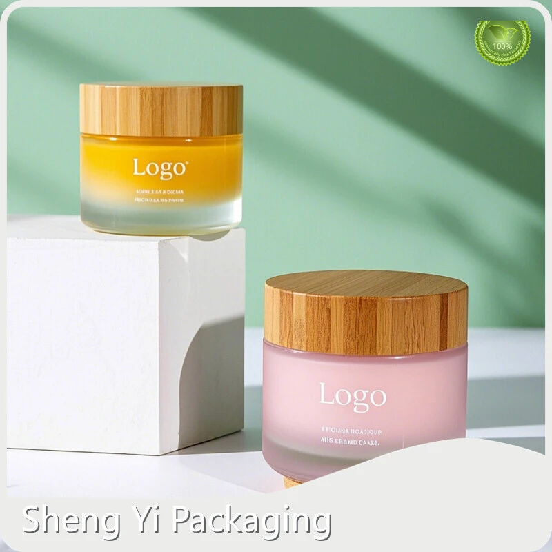Luxury Custom Frosted Glass Jar With Bamboo Lid For Face Moisturizer For Skin Care & Cosmetic Industrial Use 1
