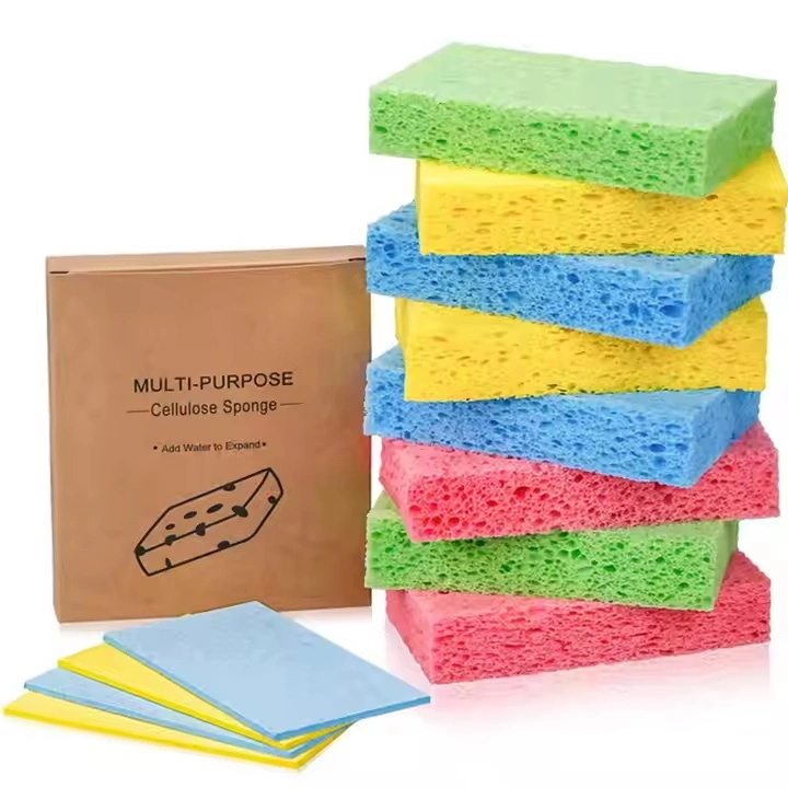 Natural Household Cleaning Sponge Highly Absorbent Wood Pulp Cellulose Sponge 1