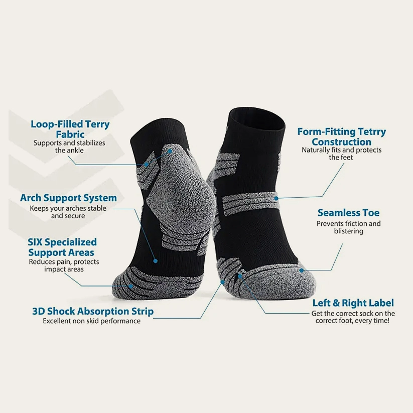 Спортивные мужчины носки на заказ на заказ Sportmax Coolmax Quick Dry Simply Compression Nocks-JXF25041802 1
