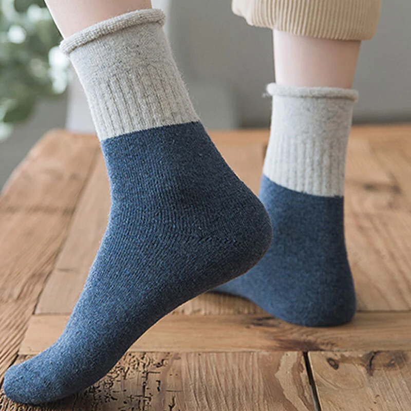 Custom Design Women's Winter Thick Warm Wool Cozy Socks For Men And Women-JXF250827-3 1