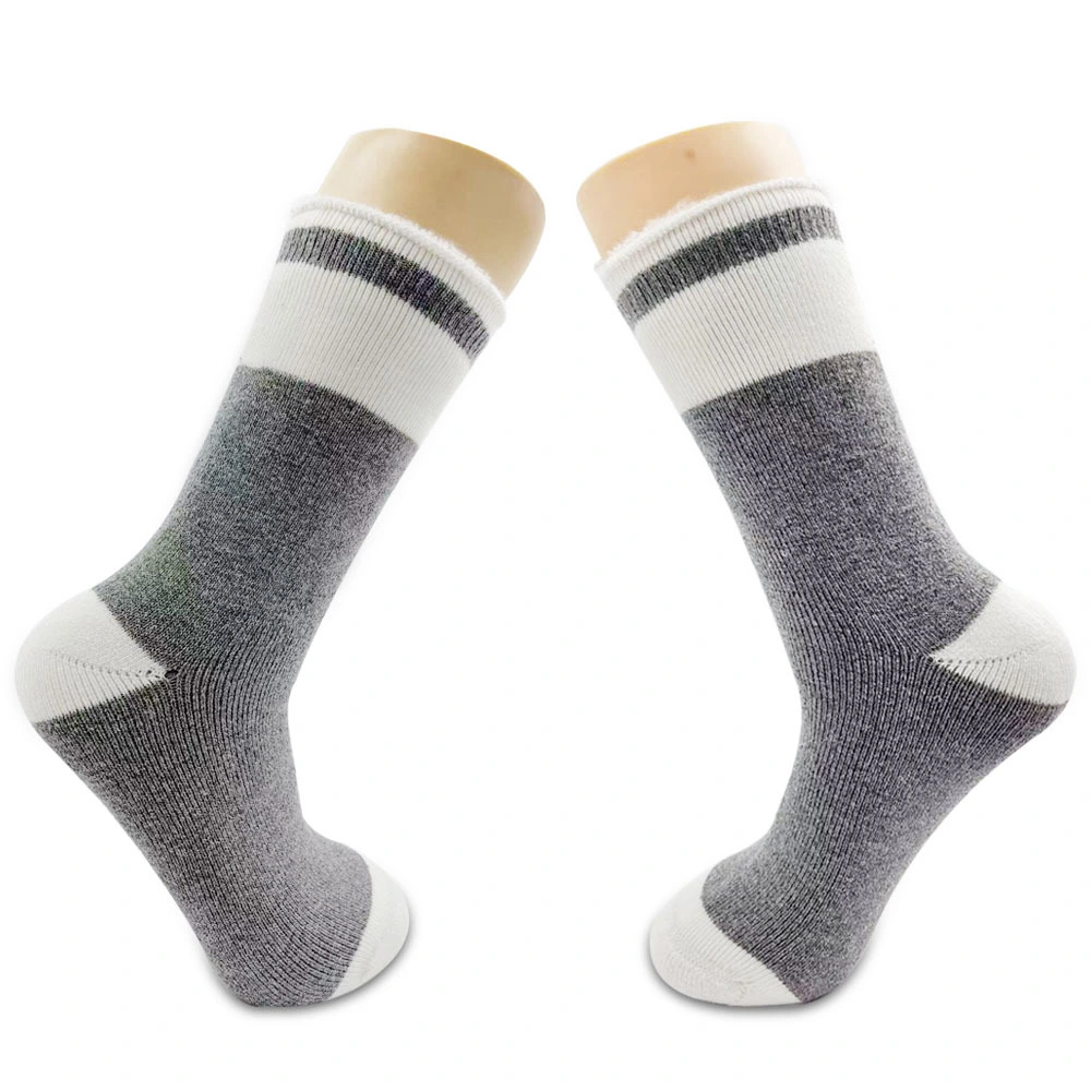 Women's Plush Non-Slip Crew Socks Breathable for Daily Use Solid & Striped Patterns One Size Fits Most Customizable-JXF251015-2 1