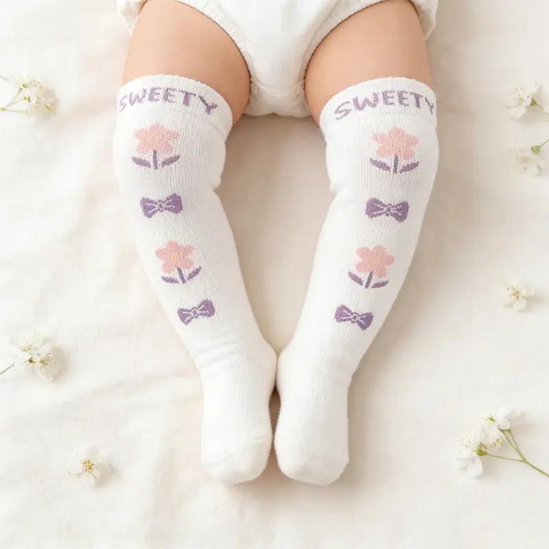 Baby Boy White Knee High Socks by Jixingfeng Socks 6