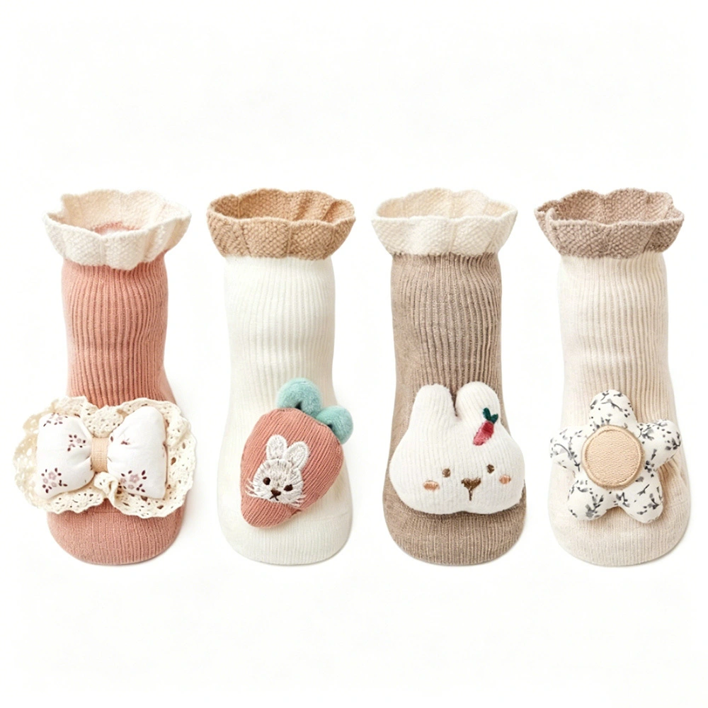 Factory Wholesale Baby 3D Doll Socks Cute Cartoon Infant Socks Custom Logo Custom Design Toddler Anti-slip Socks OEM ODM 1