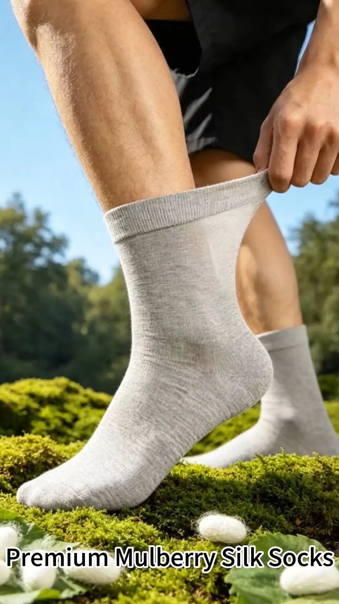 Unisex Crew Socks Wide High‑Elastic Cuff 3D Contoured Heel Flat Seamless Toe Anti‑Abrasion Daily Casual Mid‑Calf Socks 1