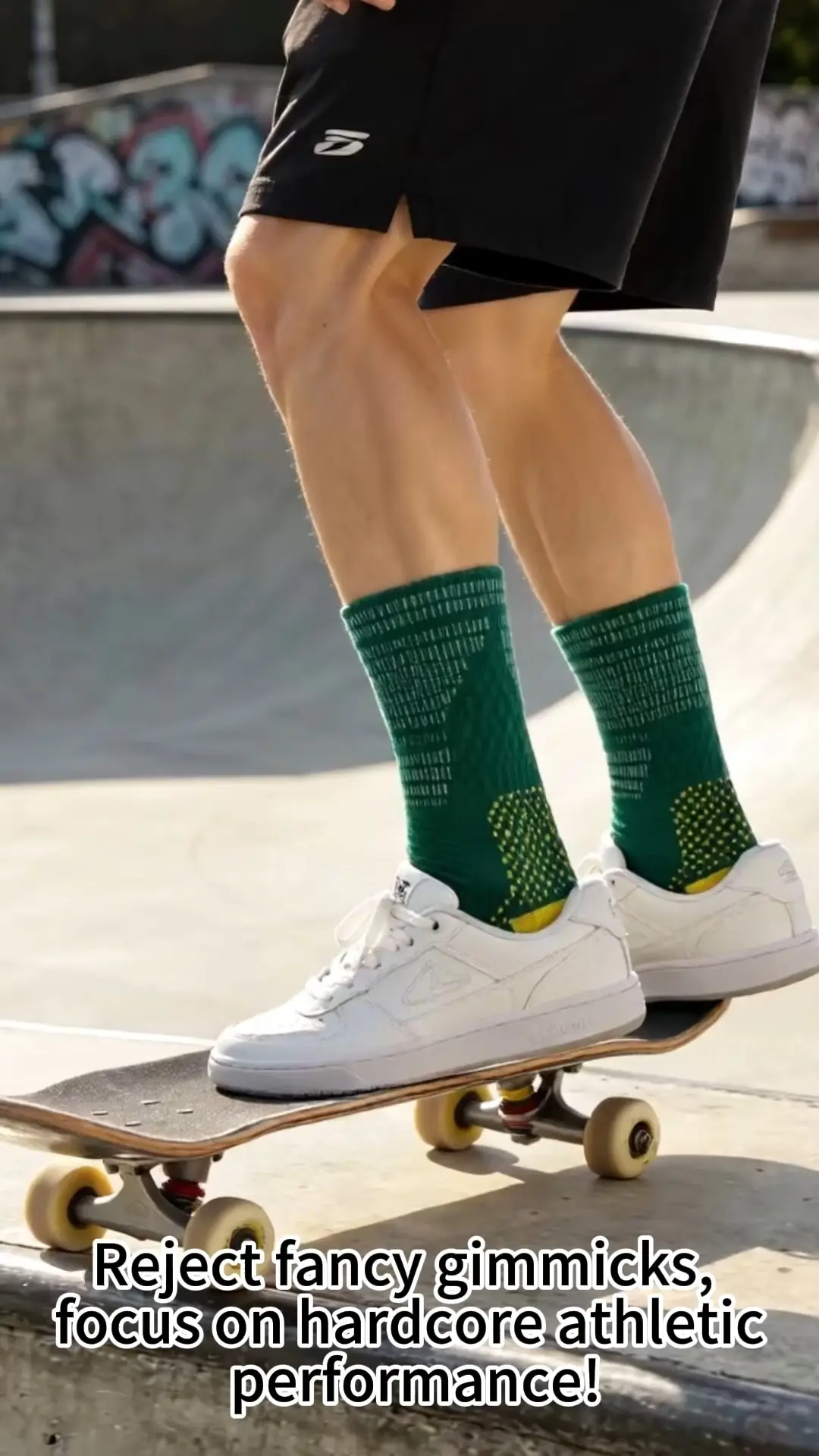Custom Mid-calf Sports Socks, Anti Slip Knitted Particles Reinforced Heel Abrasion Resistant Quick Dry Athletic Socks for Running Soccer Basketball Hiking 1