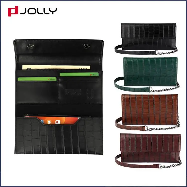 Universal Design Croco Leather Crossbody Clutch Phone Case with Built-in Card Slot DJS1630 1