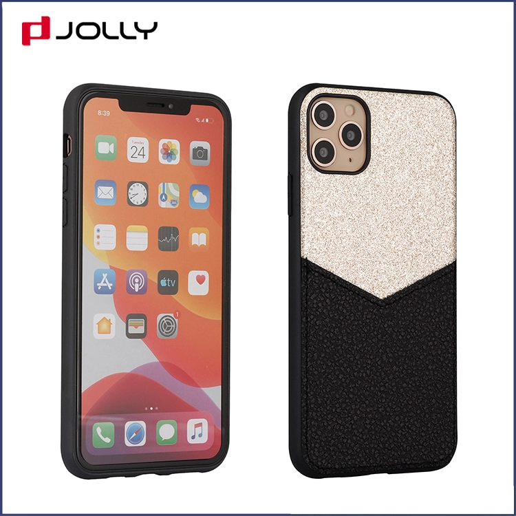 Glitter Mobile Phone Cover for iPhone 11, Fashionable Design Glitter Powder and Leather Phone Case DJS1689 1
